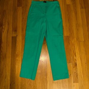 J. Crew Green Trousers Structured Straight-Leg Style